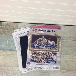 Design Works White Tiger Counted Cross Stitch Kit Kentaro Nishino 12&quot; x 22&quot;