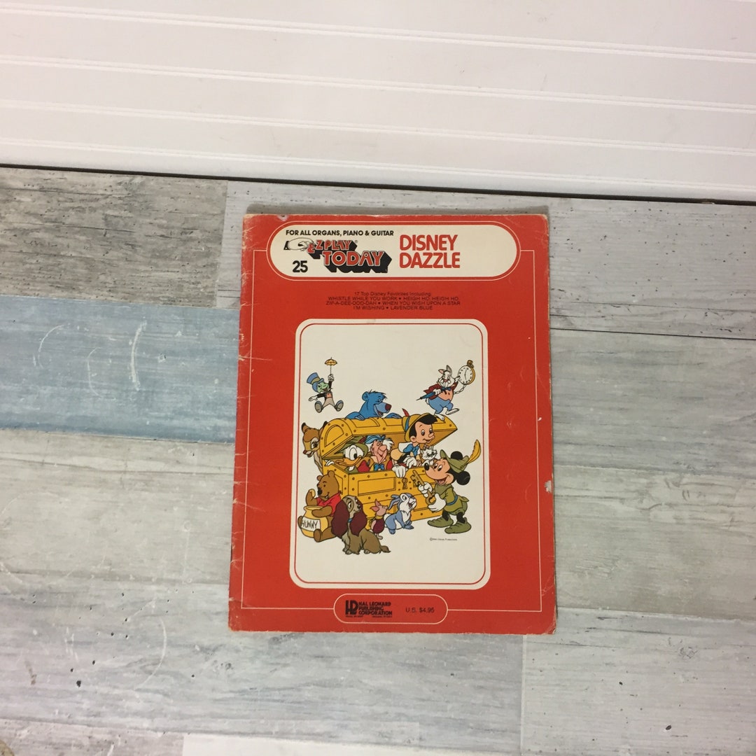 Vintage Disney Dazzle Sheet Music Song Book For Organs Piano And Guitar