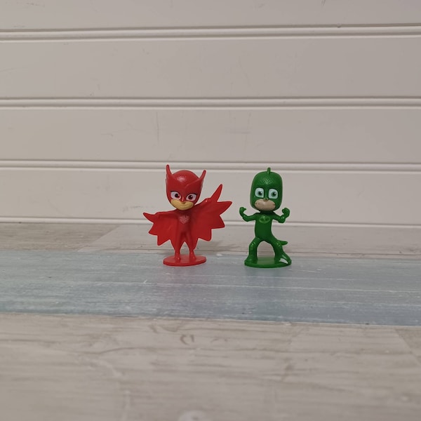 PJ Masks Cake Toppers PVC Figures 2 1/4" Gekko Green Owlette Red