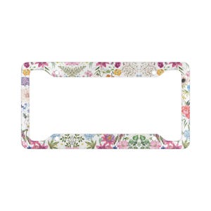 Marco de matrícula floral: accesorio para coche, regalo bonito, decoración del hogar, diseño floral, accesorio único para el coche.