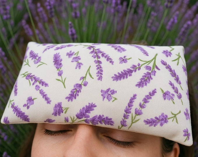Handmade Lavender Eye Pillow: Weighted Aromatherapy, Washable Cover