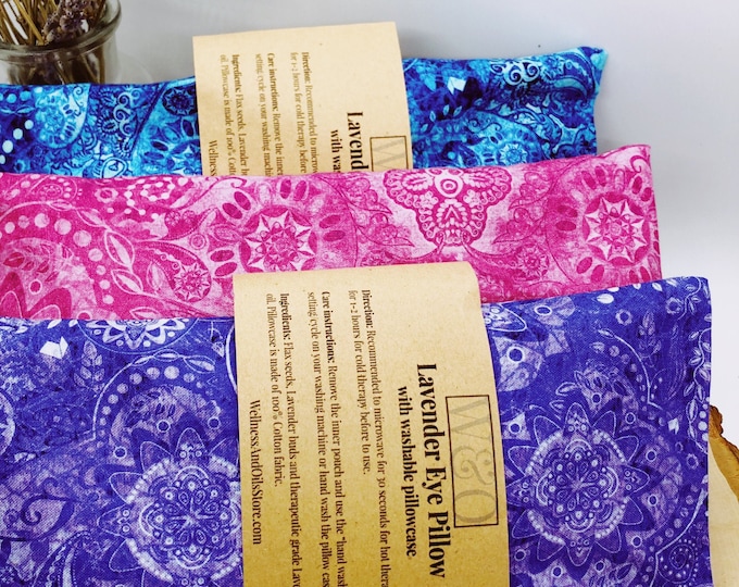 Lavender Eye Pillow: Flax Seed, Cotton Cover, Aromatherapy