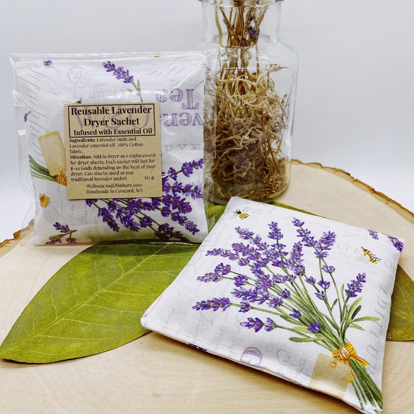 Lavender Dryer Sachet  Reusable Lavender Sachet Bag  Lavender Garden Sachet  Eco Friendly Laundry   Aromatherapy