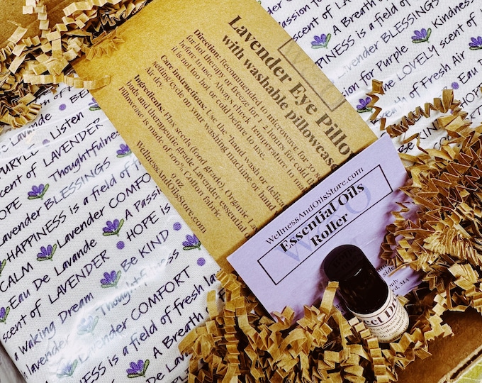 Sweet Dreams Gift Box: Lavender Eye Pillow & Essential Oil Roller