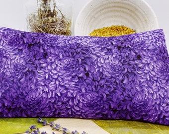 Lavender Eye Pillow - Washable Cover -- Meditation Pillow -Yoga Eye pillow - Headache relief – Natural- Purple Flower Petals