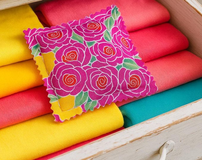 Handmade Rose Petals Sachet: Essential Oil-Infused Natural Deodorizer for Closets, Drawers & Gifts