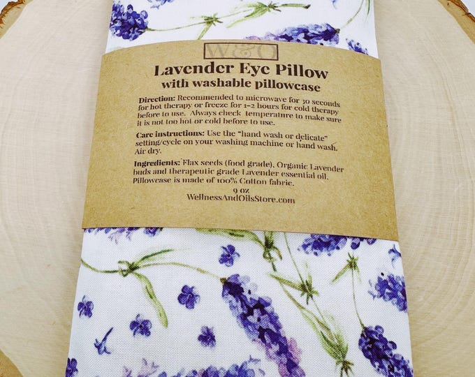 Handmade Lavender Eye Pillow: Weighted Cotton, Headache & Stress Relief, More Lavender White