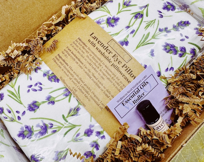 Lavender Eye Pillow & Essential Oil Roller Gift Set
