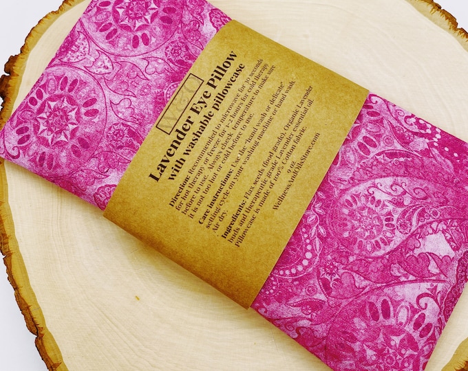 Lavender Eye Pillow: Weighted Flax Seed, Washable Cotton Cover