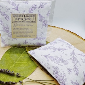 Lavender Dryer Sachet: Reusable Cotton Bag, Eco-Friendly Aromatherapy