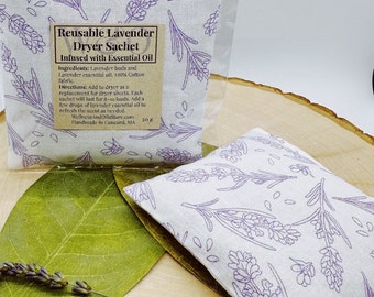 Bolsita de lavanda para secar: bolsa de algodón reutilizable, aromaterapia ecológica