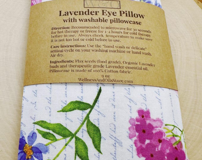 Handmade Lavender Eye Pillow: Weighted Aromatherapy, Washable Cotton Cover