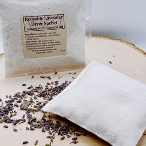 Lavender Dryer Sachet Organic Cotton Reusable Lavender Sachet Bag Lavender Flowers Sachet  Eco Friendly Laundry   Aromatherapy