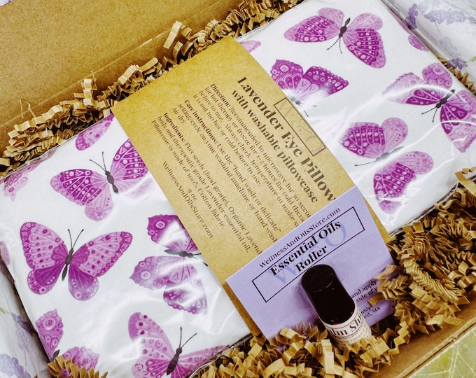 Lavender Eye Pillow and Essential Oil Duo for Aromatherapy and Relaxation