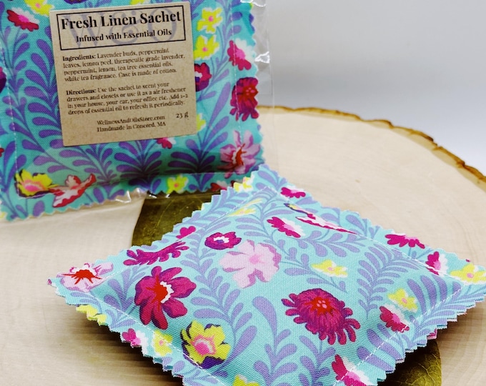 Fresh Linen Aromatherapy Sachet: Lavender, Peppermint & White Tea