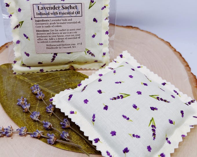 Handmade Lavender Sachet Infused with Essential Oils for Fresh Closets & Drawers Yellow