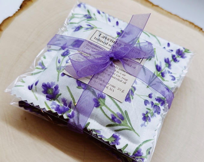 Lavender Sachet Gift Set: Essential Oil Infused, Cotton Case