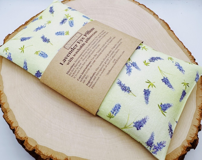 Handmade Lavender Eye Pillow: Weighted Cotton, Headache & Stress Relief Green Lavender