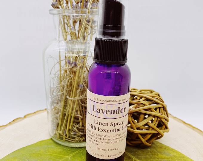 Calming Lavender Linen Spray with Natural Essential Oils for Relaxation and Aromatherapy