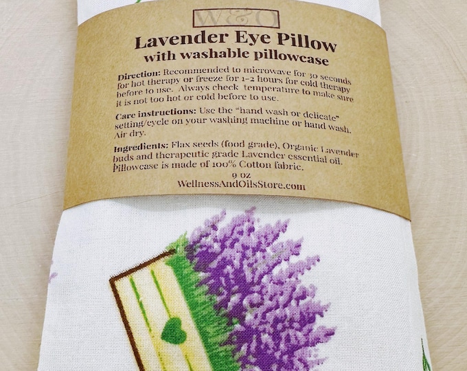 Handmade Lavender Eye Pillow: Weighted Aromatherapy, Washable Cotton Cover