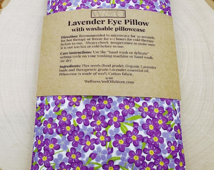 Handmade Lavender Eye Pillow: Weighted Cotton, Headache & Stress Relief, Forget Me Not