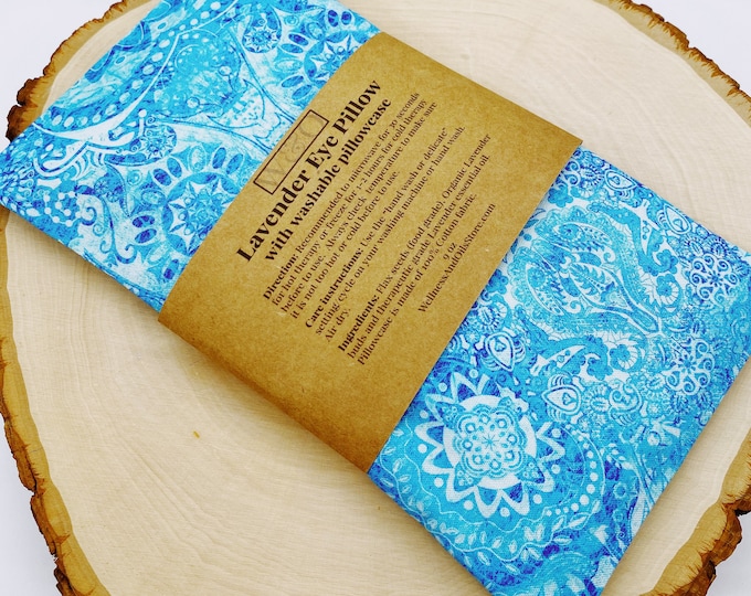 Lavender Eye Pillow: Weighted Flax Seed, Washable Cotton Cover