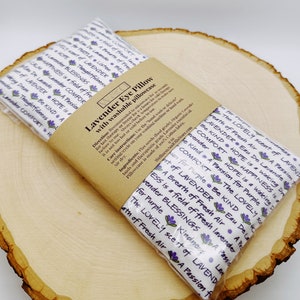 Handmade Natural Weighted Lavender Eye Pillow for Yoga, Headache Relief, Washable Cover, Lavender Inspiration