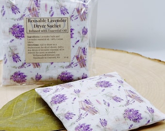 Bolsita de lavanda para secadora: bolsa de aromaterapia reutilizable, ropa ecológica