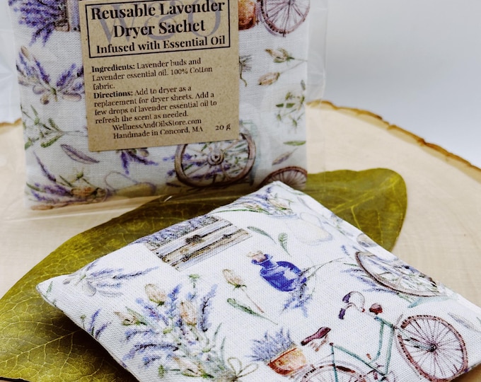 Reusable Lavender Dryer Sachet Bag for Aromatherapy and Eco-Friendly Laundry Bikes
