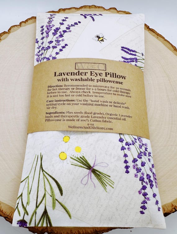 Handmade Natural Weighted Lavender Eye Pillow for Yoga, Headache