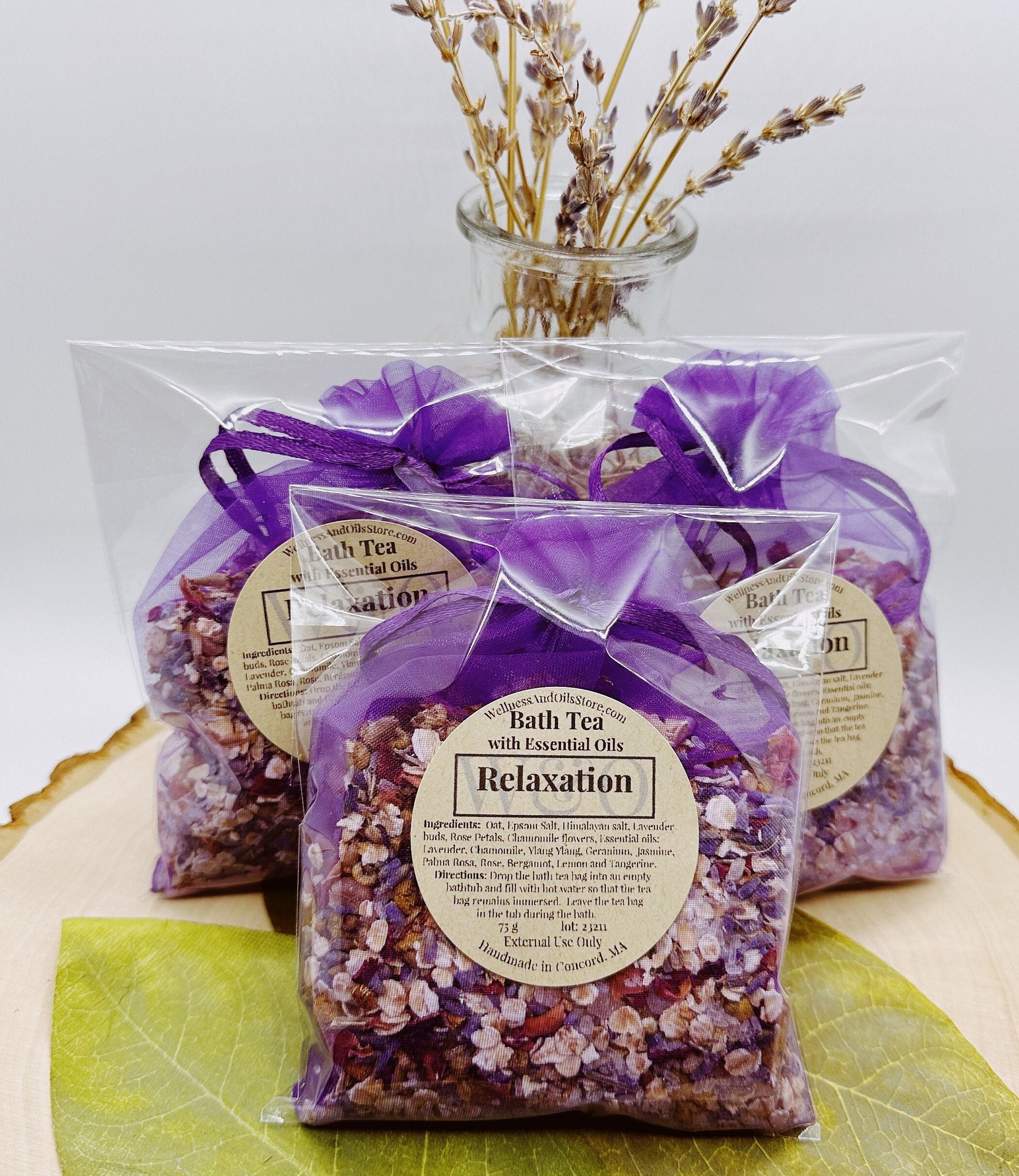Bath Tea Infused With Essential Oils Relaxation Lavender, Chamomile