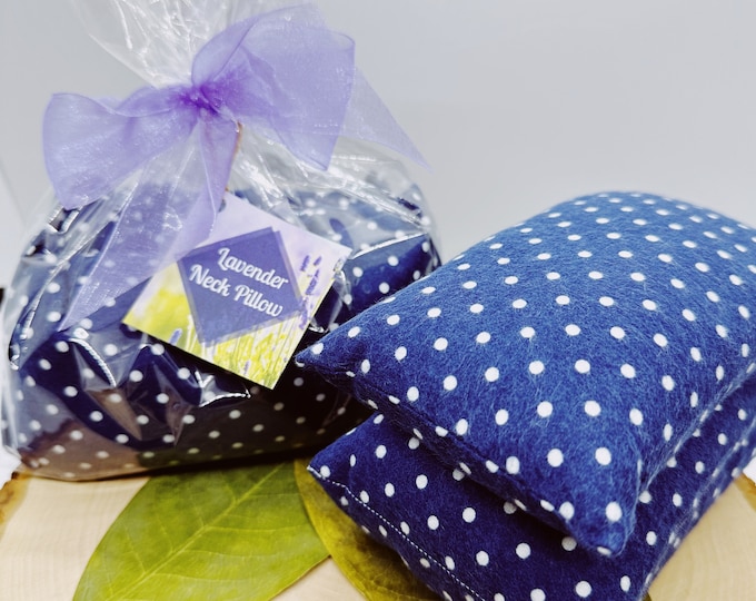 Lavender Neck Wrap Hot and Cold Therapy Navy Polka Dots