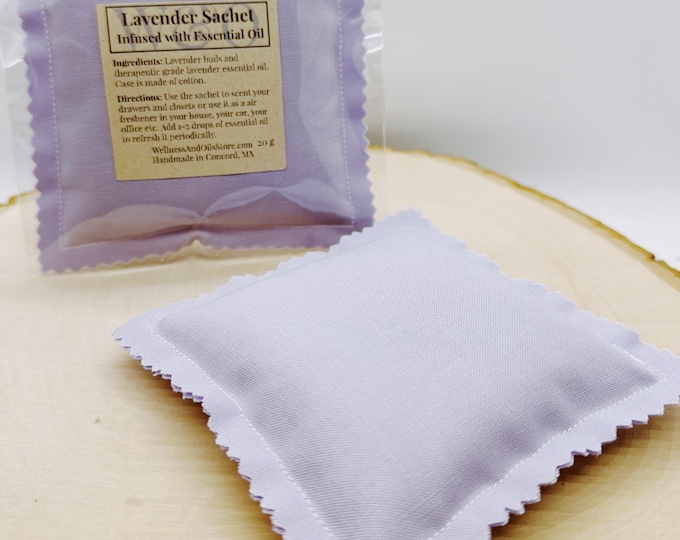 Handmade Lavender Sachet Infused with Essential Oils for Fresh Closets & Drawers Simply Lavender