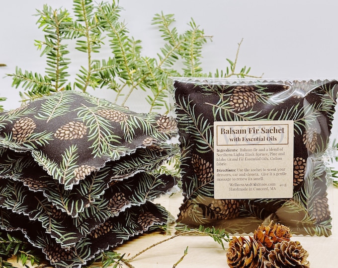 Balsam Fir Sachet Pillow: Essential Oils, Evergreen Pinecones