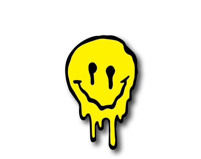 Dripping/melting Smiley Face Vinyl Sticker/decal - Etsy