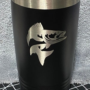 Walleye Tumbler, Laser Engraved, Polar Camel 20oz Tumbler, lake cups, Walleye tumbler
