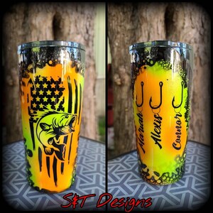 Distressed Flag Fishing Tumbler 20oz