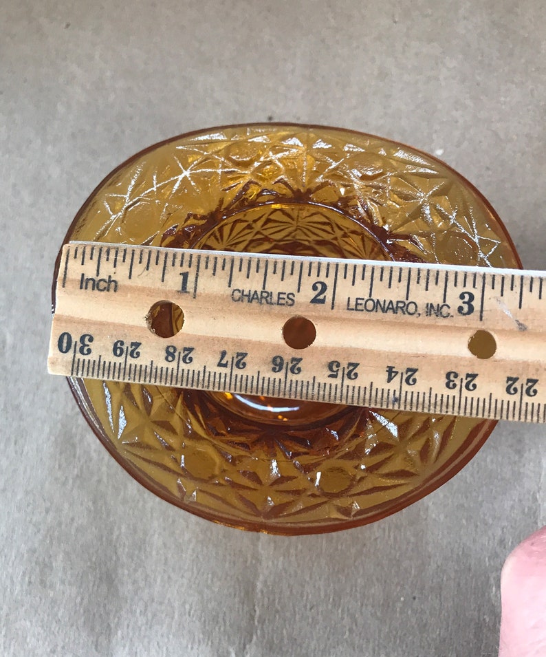 Daisy and Button Design Vintage Fenton Amber Glass Top Hat