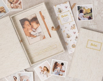 Baby Journal with Keepsake Box and Pen, 18 Years, Pregnancy Journal, Baby Book, Baby Memories Book [OATMEAL COLOUR]