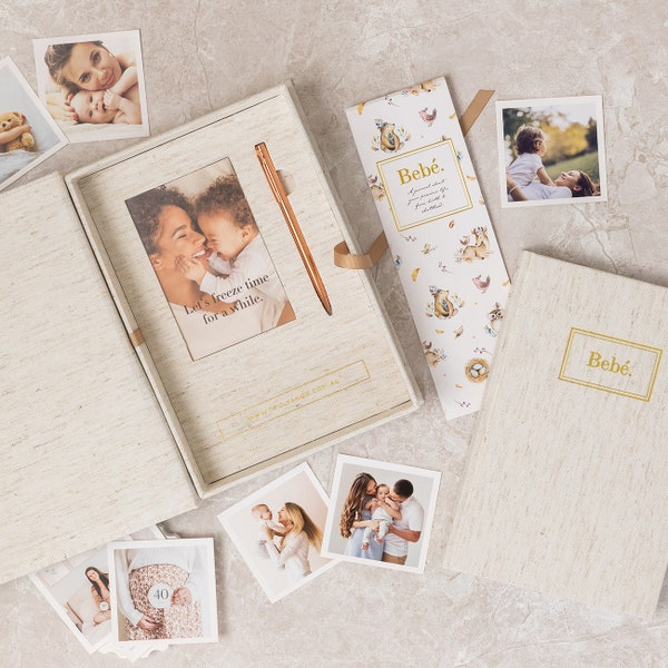Baby Journal with Keepsake Box and Pen, 18 Years, Pregnancy Journal, Baby Book, Baby Memories Book [OATMEAL COLOUR]
