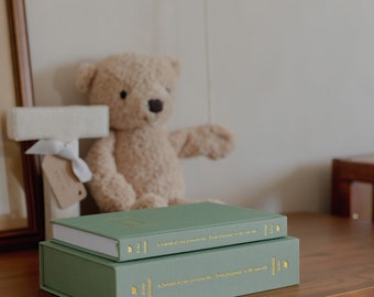 Baby Journal with Keepsake Box and Pen, 18 Years, Pregnancy Journal, Baby Book, Baby Memories Book [DEEP SAGE COLOUR]