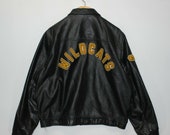 Vintage Westminster Wildcats Anvil Leather Jacket Size 46 Black