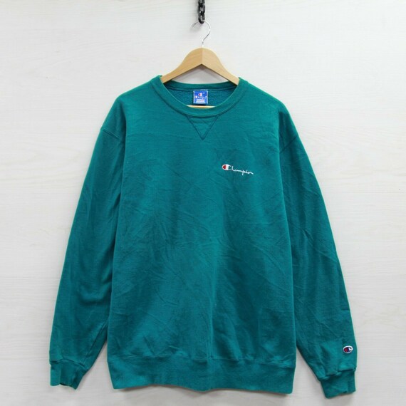 Vintage Champion Sweatshirt Crewneck 2XL Teal Gree