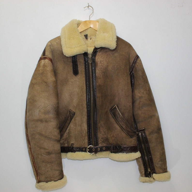 Vintage Schott Bros NYC RAF Type Sherpa Lined Flight Jacket | Etsy