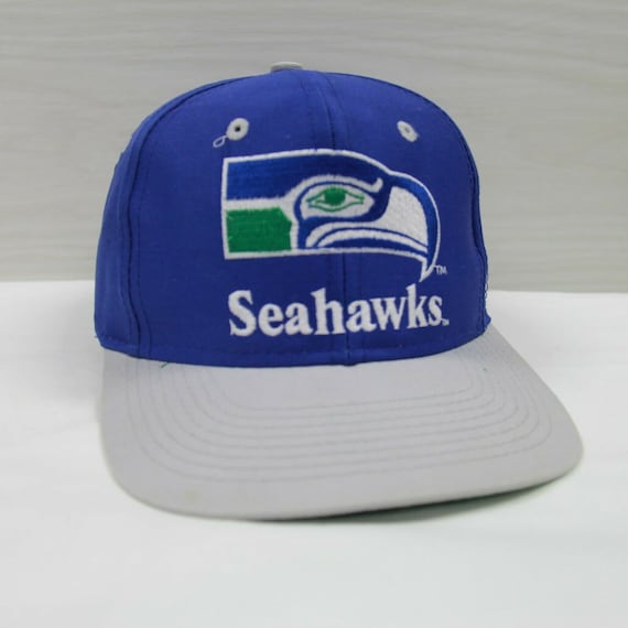 Vintage Seattle Seahawks Logo 7 Snapback Hat Cap O