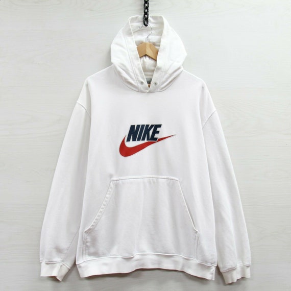Vintage Nike Sweatshirt Hoodie Size XL White Spell