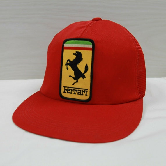 Vintage Ferrari Snapback Trucker Hat Cap Size OSFA