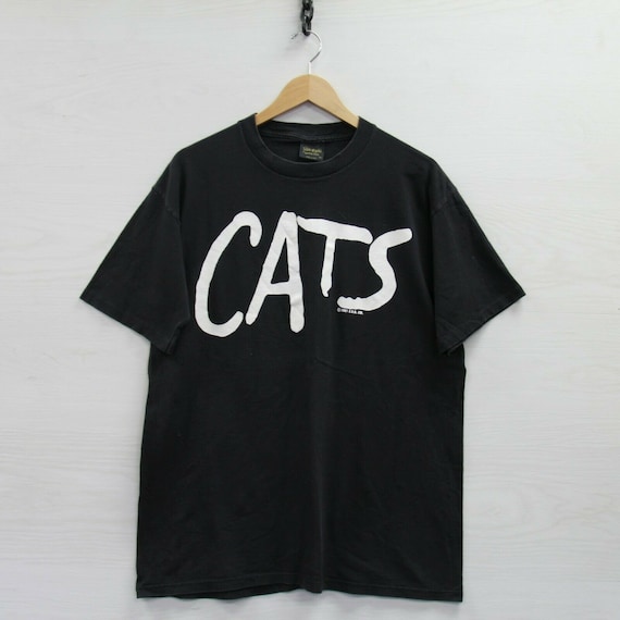 Vintage 1981 Cats Eyes T-Shirt Size XL Black 80s L