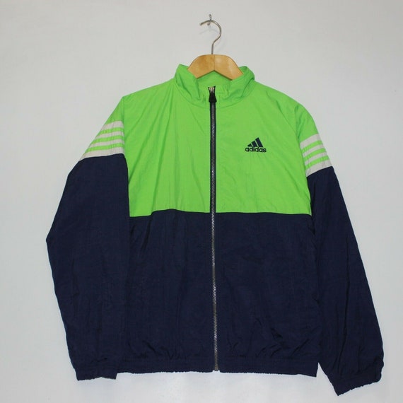 adidas blue and green windbreaker