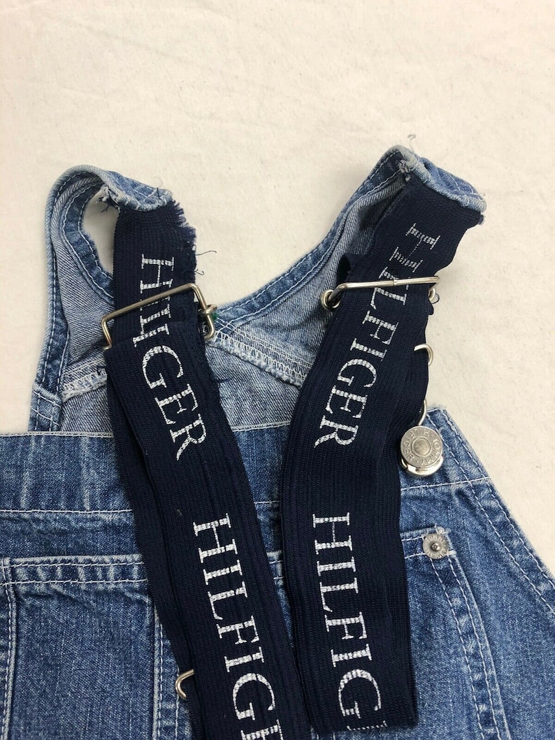 Vintage Tommy Hilfiger Denim Jean Shortalls Womens XL 90s Etsy
